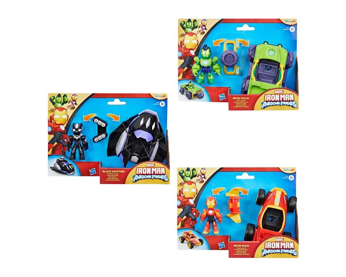 Hasbro Iron Man and his Awesome Friends 2er-Pack mit Fahrzeugen rot/gelb