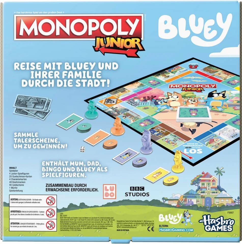 Hasbro Monopoly Junior Bluey Edition Kinderspiel - Bild 3