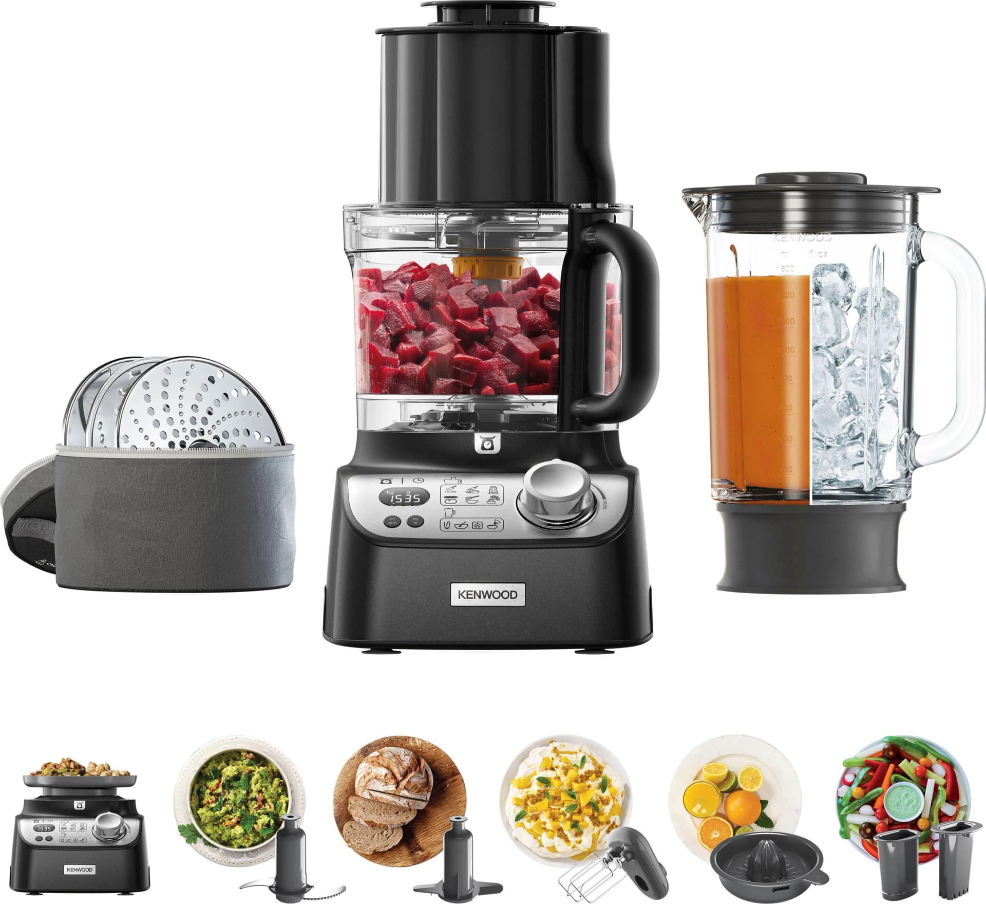 Kenwood Küchenmaschine MultiPro XL Weigh+ 1000 Watt 3 Liter Arbeitsbehälter Schwarz