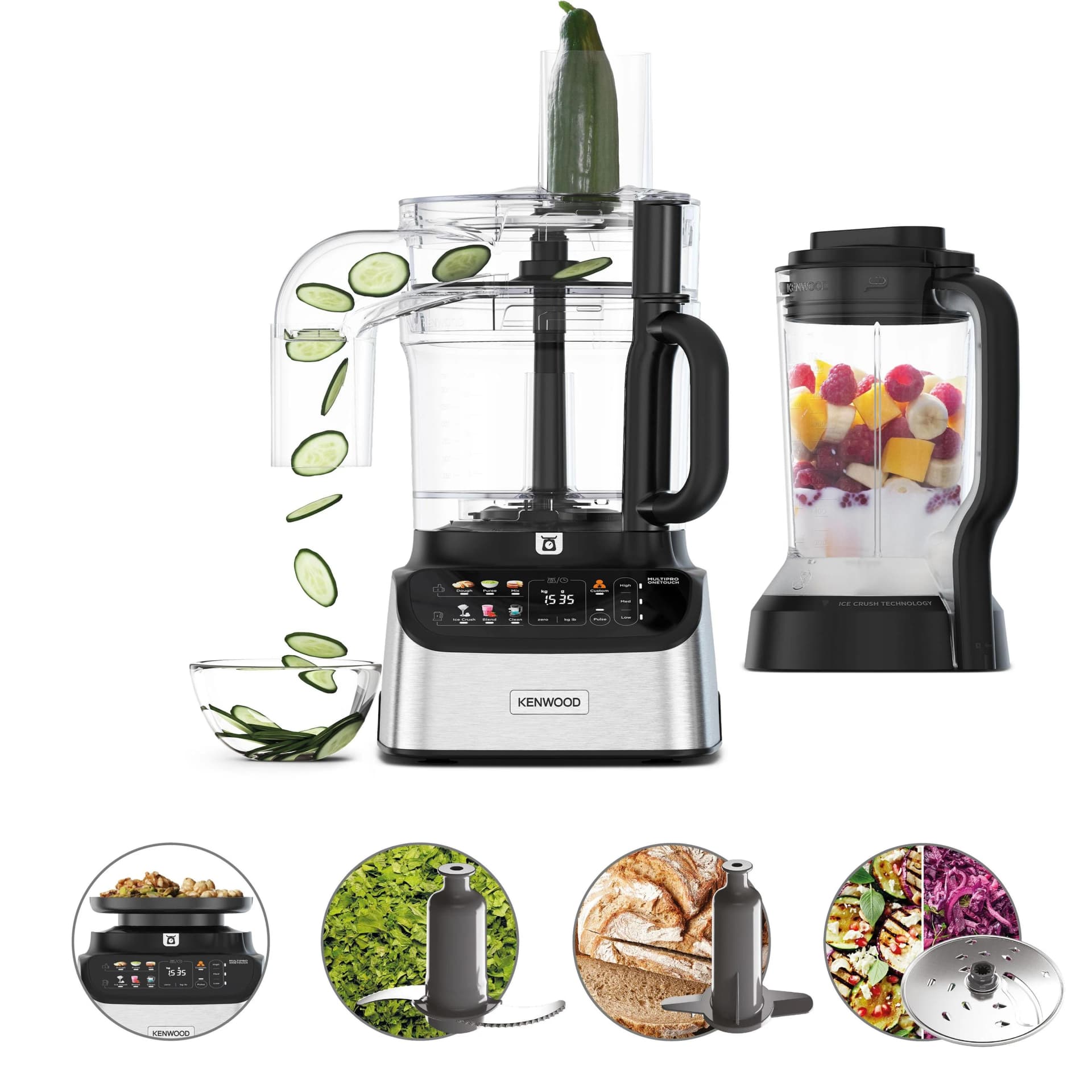 Kenwood MultiPro OneTouch FDM73.480SS Kompakt-Küchenmaschine Schwarz