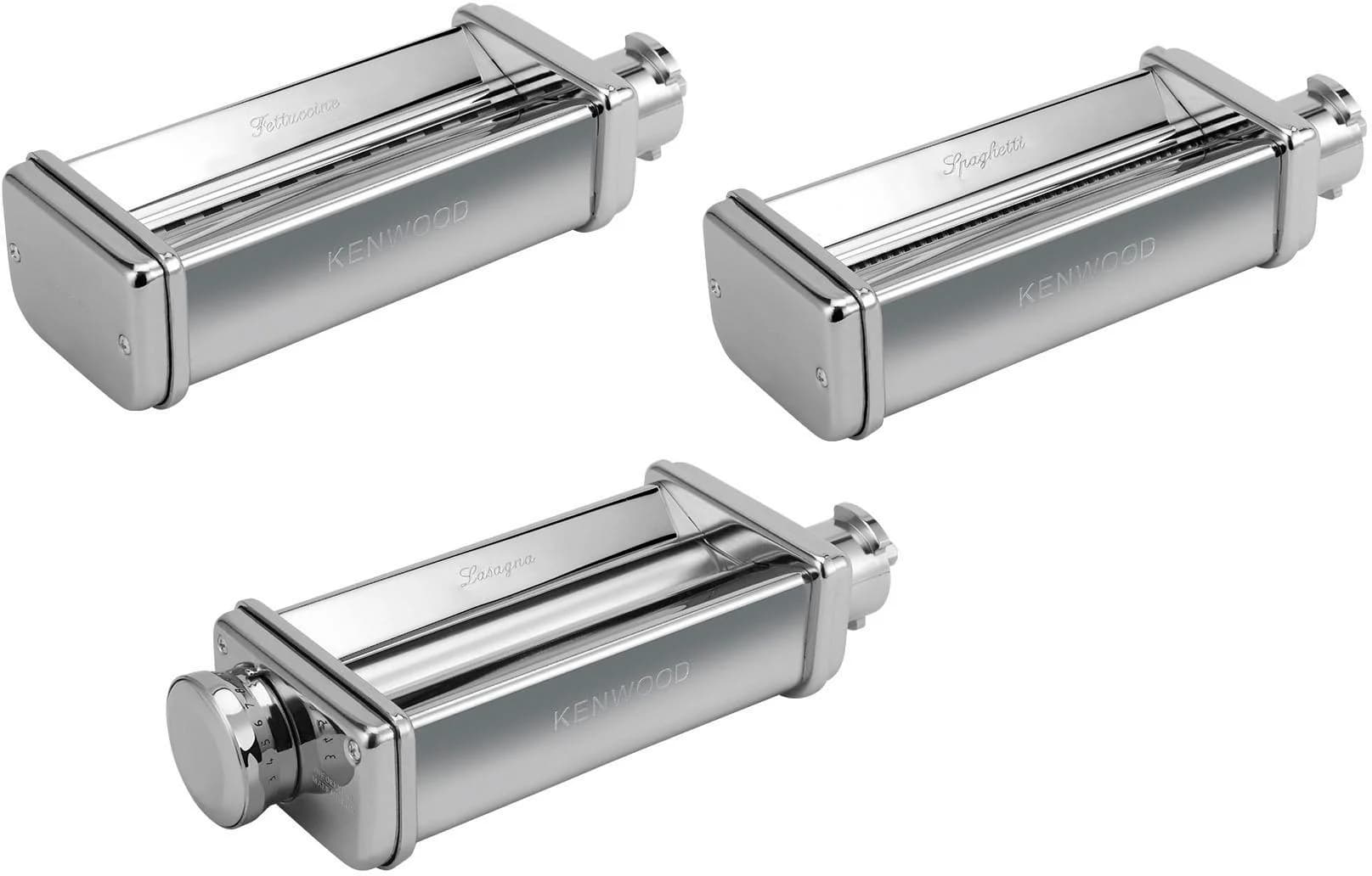 Kenwood Nudelwalzenvorsatz Pasta-Set für Lasagne, Spaghetti und Fettuccine MAX980ME Silber