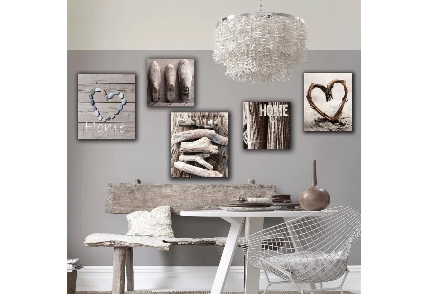 Art for the Home Leinwandbild Set "home sweet home" Braun - Bild 2