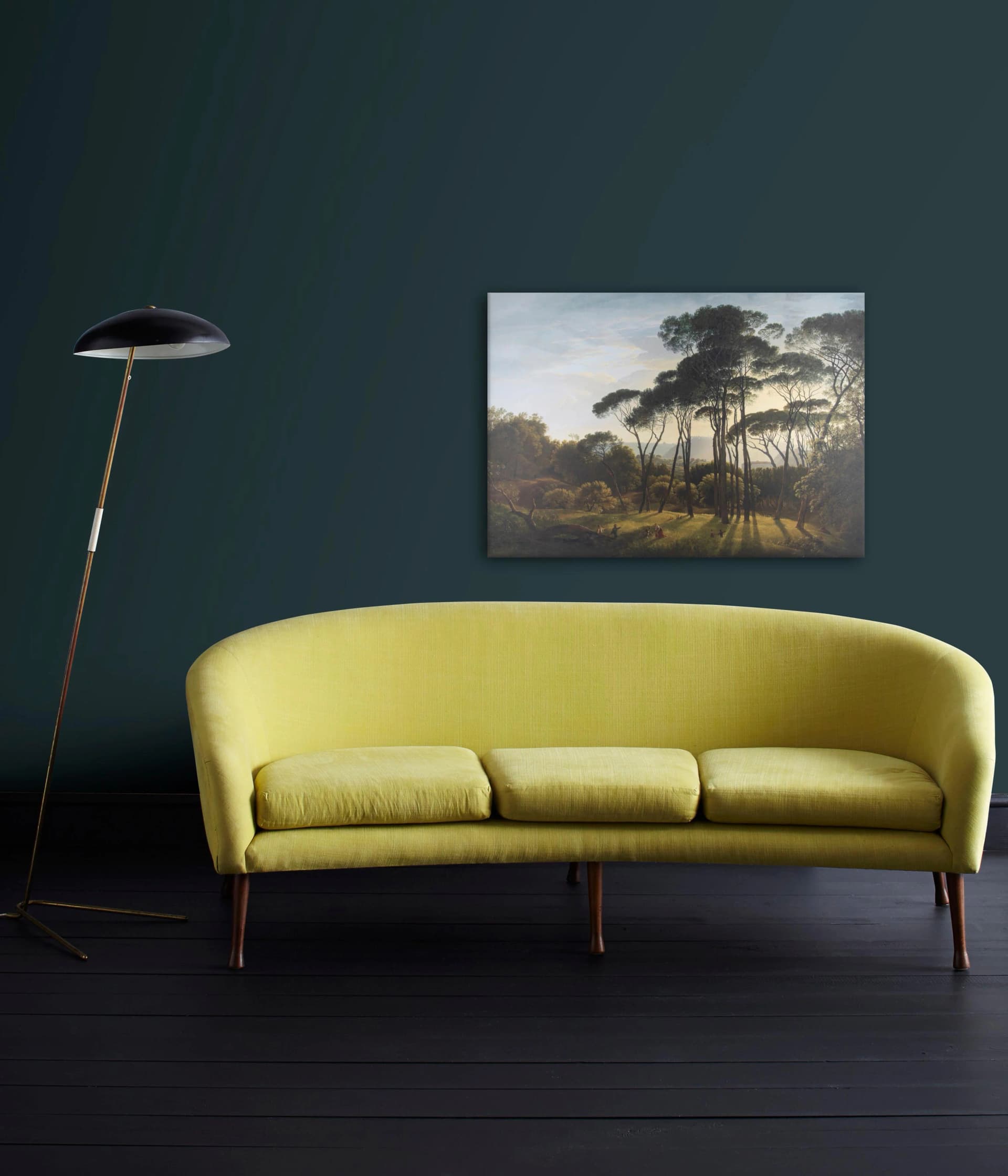 Leinwandbild Italienische Landschaft mit Pinien Grün Art for the Home