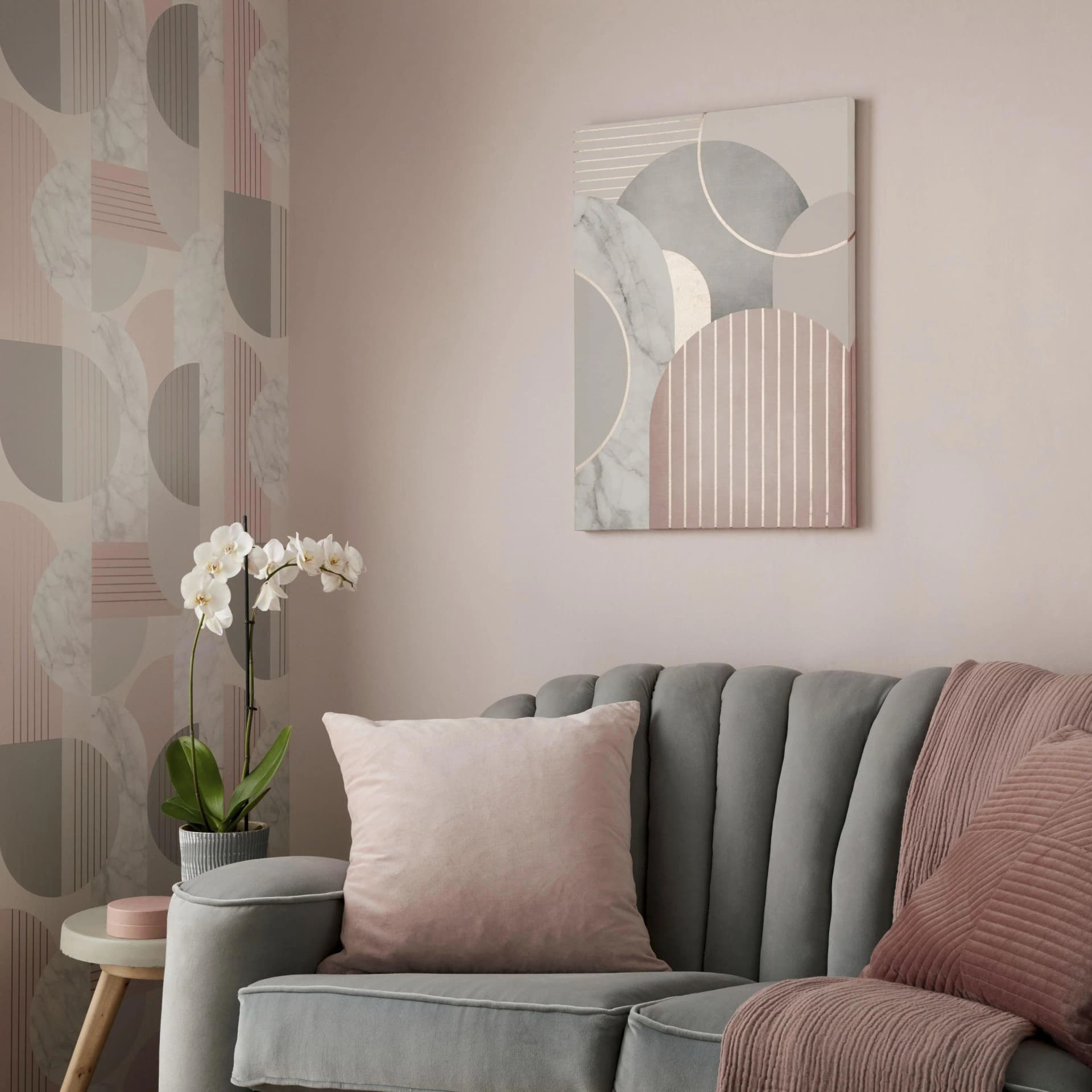 Art for the Home Leinwandbild Luxus Geo Mehrfarbig Art Deco