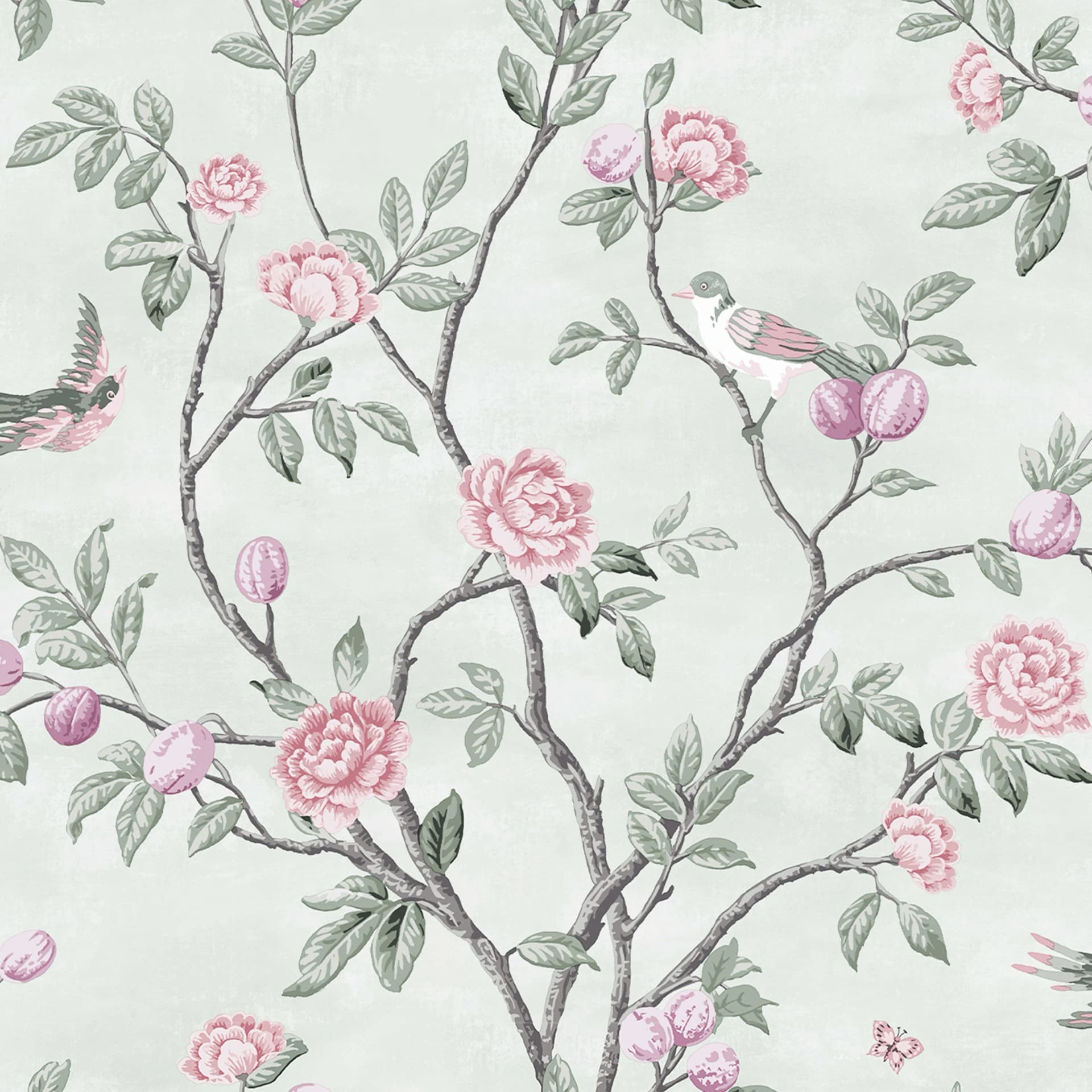 Laura Ashley Vliestapete Eglantine Rosa Blumenmotiv Landhausstil
