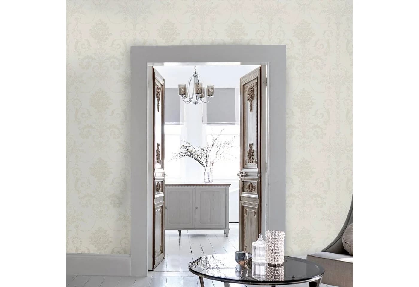 Laura Ashley Vliestapete Josette Weiß Gemustert FSC®