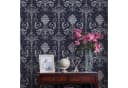 Laura Ashley Vliestapete Josette Dunkelblau Lebhaftes Muster Bild 1