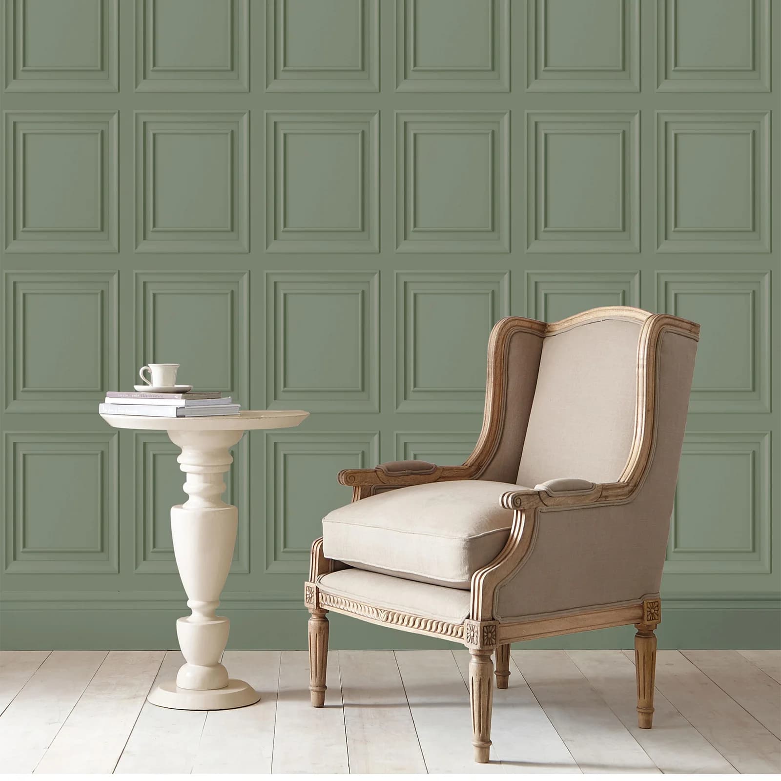 Laura Ashley Vliestapete Redbrook Wood Panel Sage Grün 3D-Optik