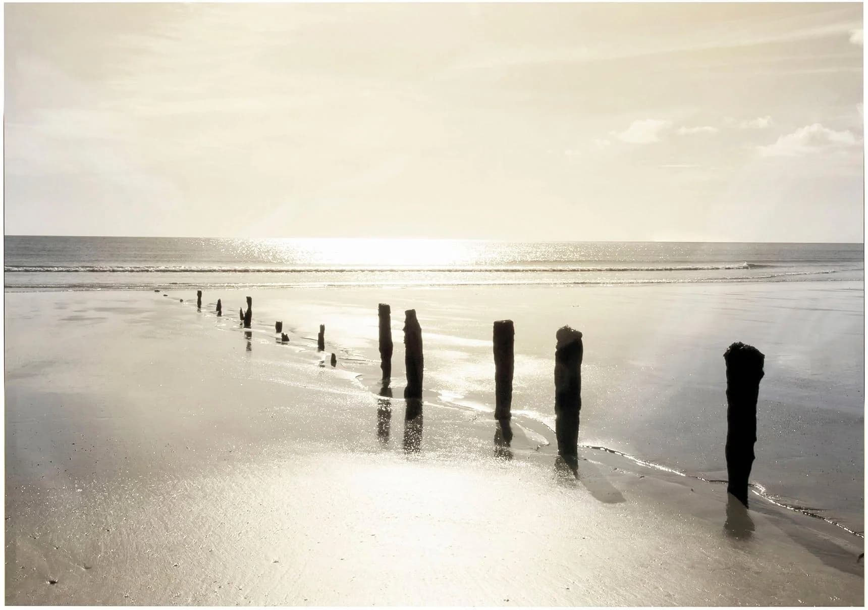ART FOR THE HOME Leinwandbild Outdoor Sonne Meer 50x70cm Braun