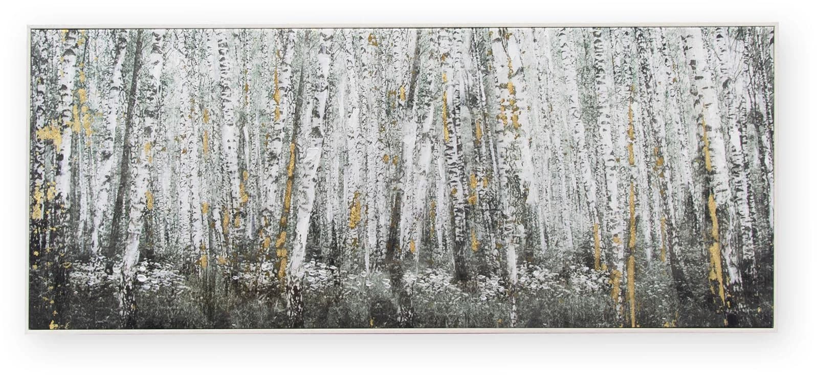 ART FOR THE HOME Leinwandbild Birkenholz Handgemalt Metallic