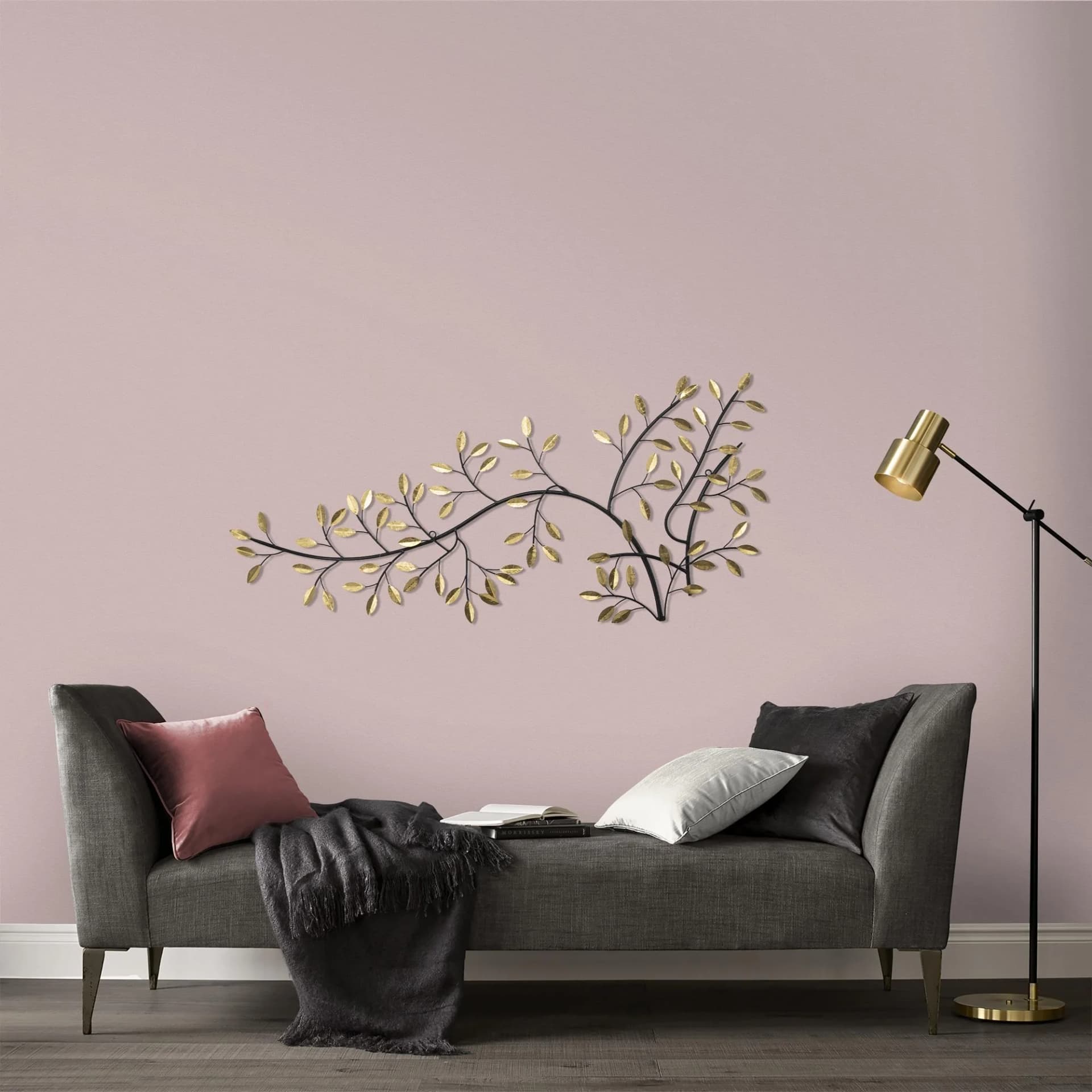 Modernes Wandbild aus Metall in Gold