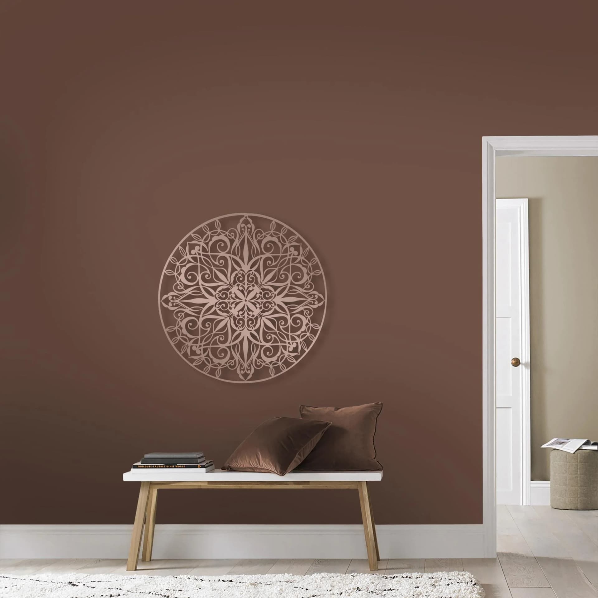 Art for the Home Wandbild Mandala Rund Rosa Metall