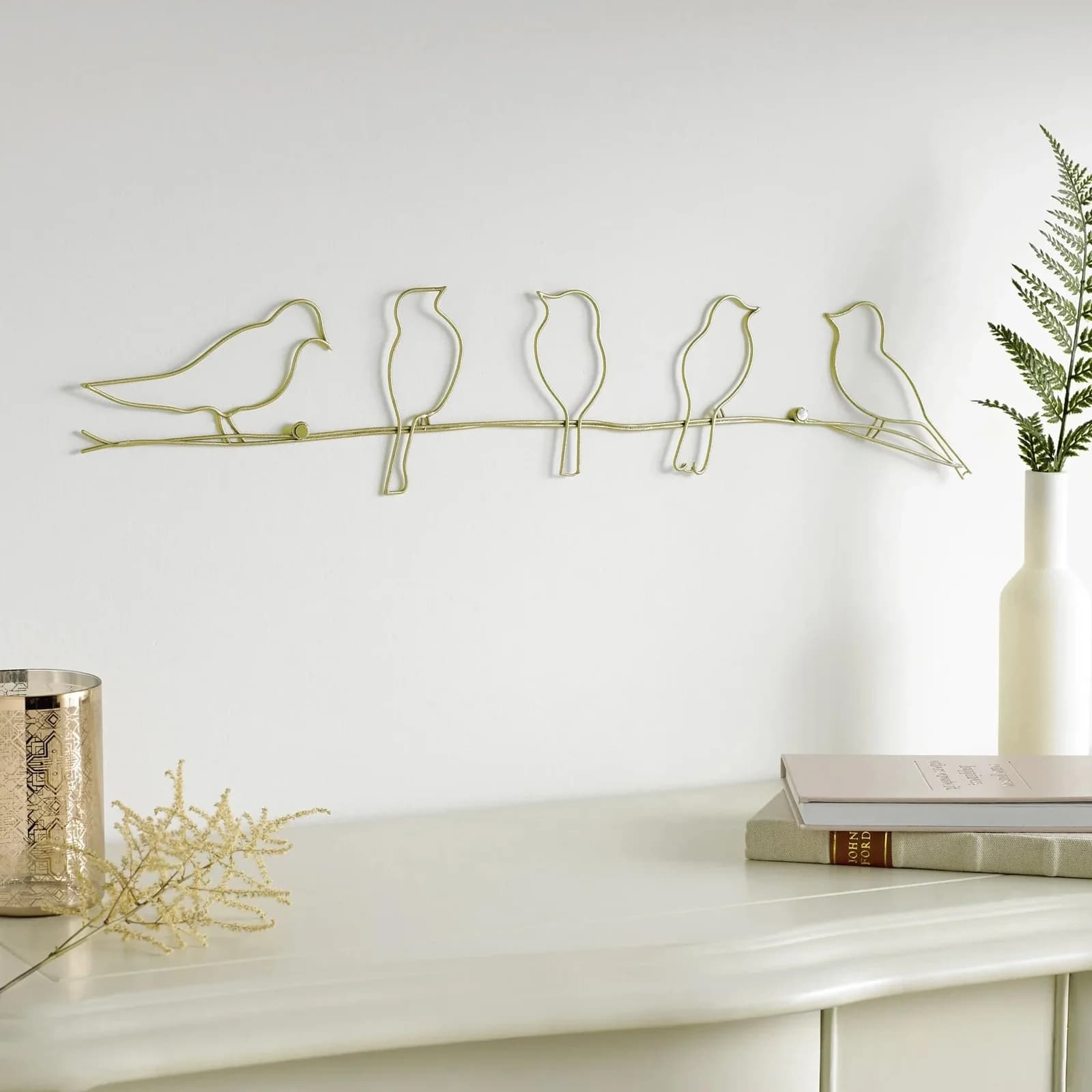 Art for the Home Wandbild Vogel Gold Metall Wanddeko
