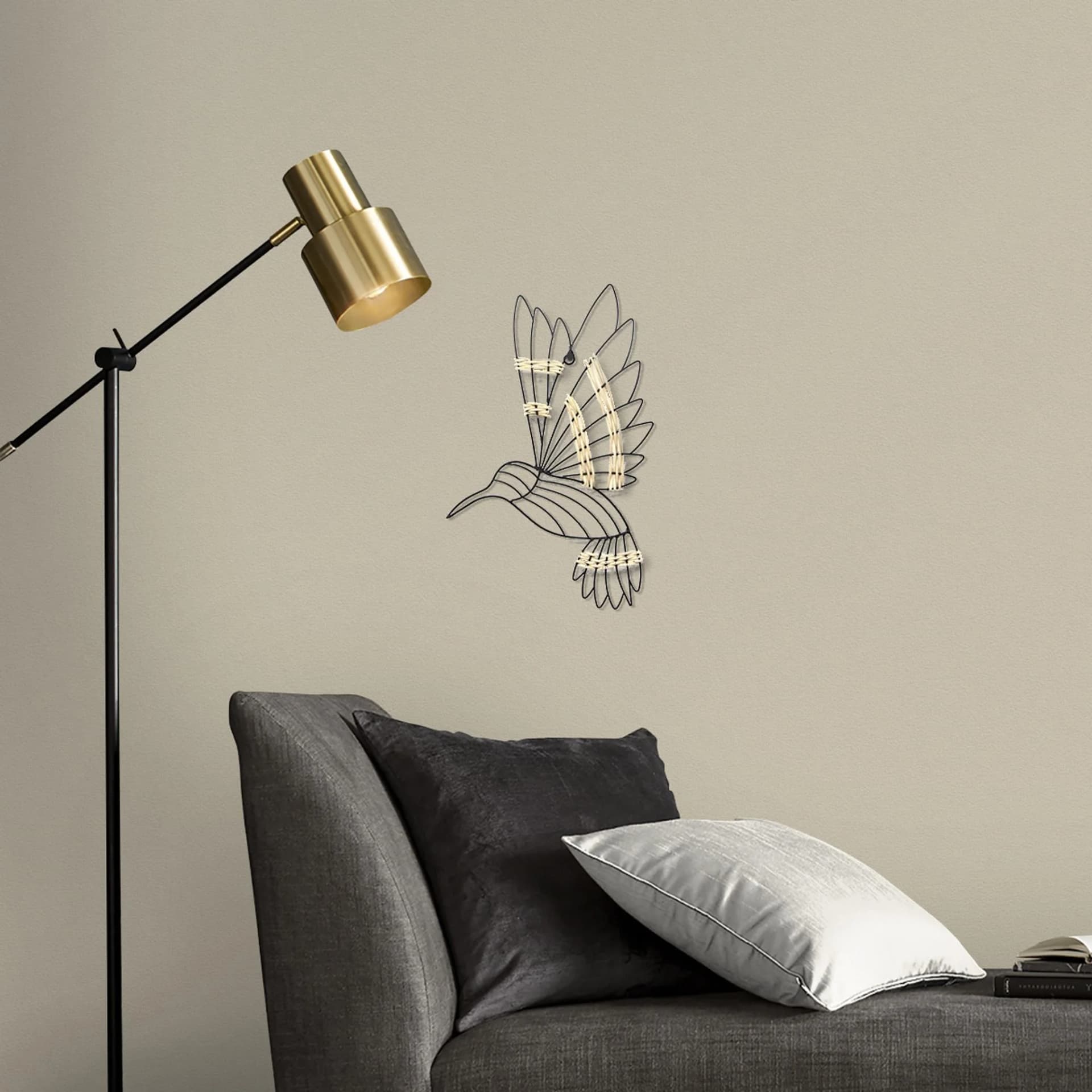 Art for the Home Wandbild Vogel Schwarz Metall