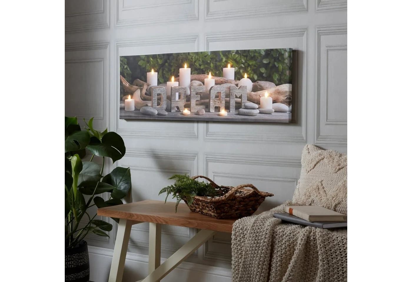 Art for the home LED-Bild Dream Kerzen LED 30x90cm, Zen - Bild 4