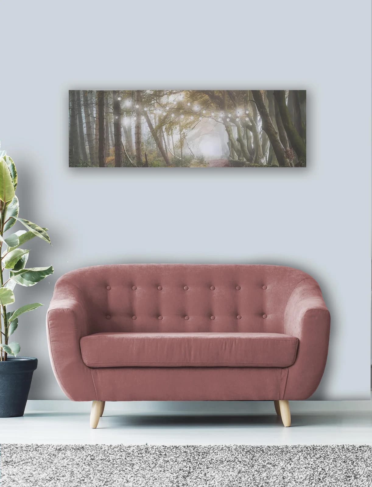 Art for the Home LED-Leinwand Waldspaziergang Braun