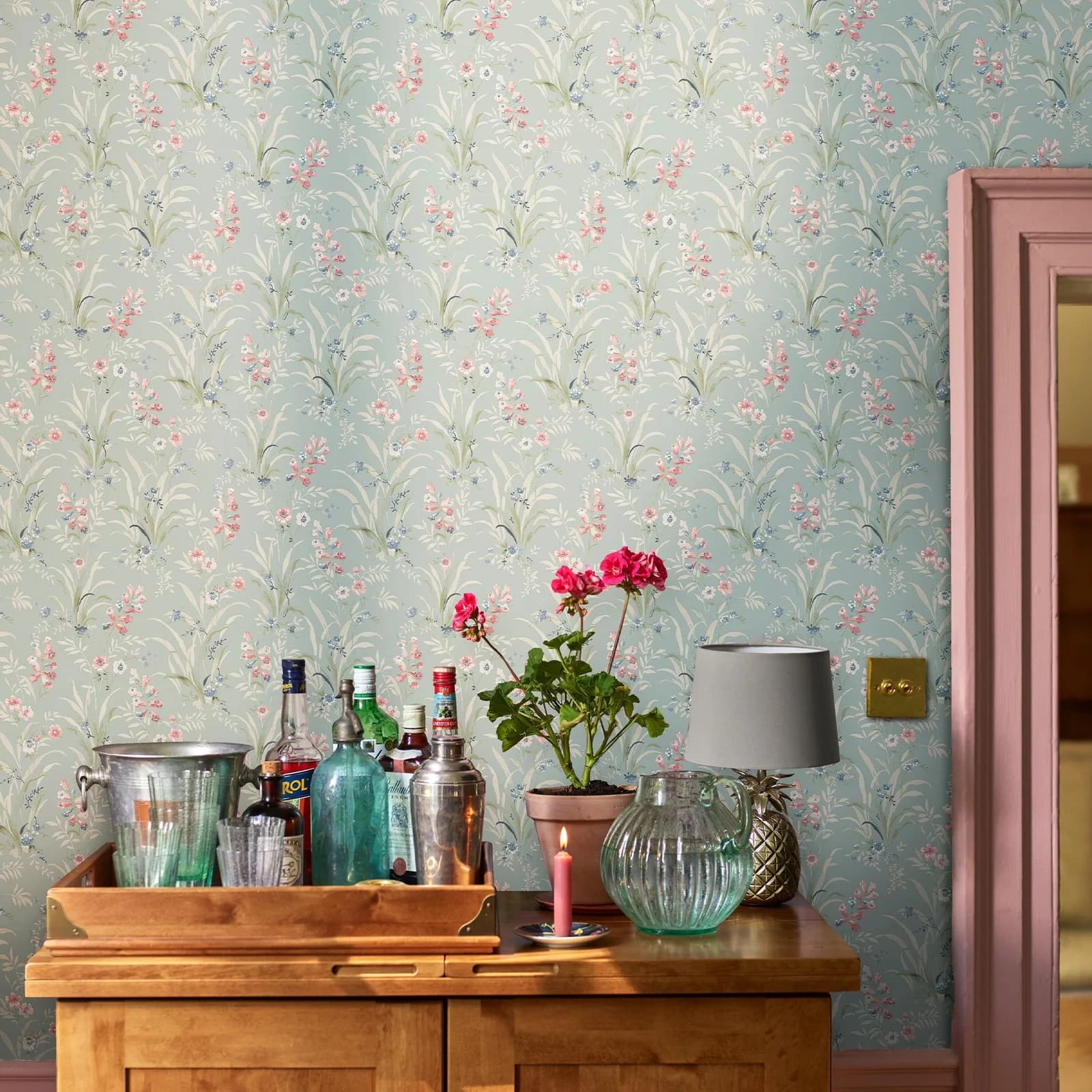 Laura Ashley Vliestapete Mosedale Posy Blumenmuster Blau