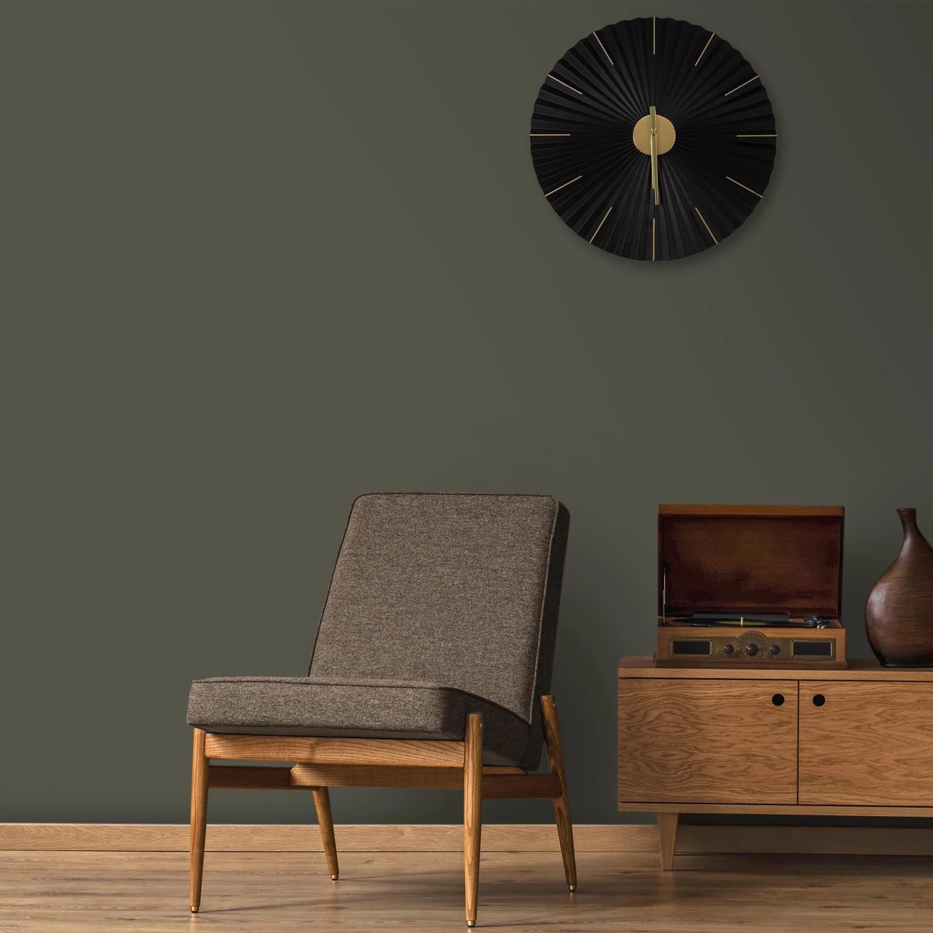 Wanduhr ART FOR THE HOME "Origami" Schwarz Metall