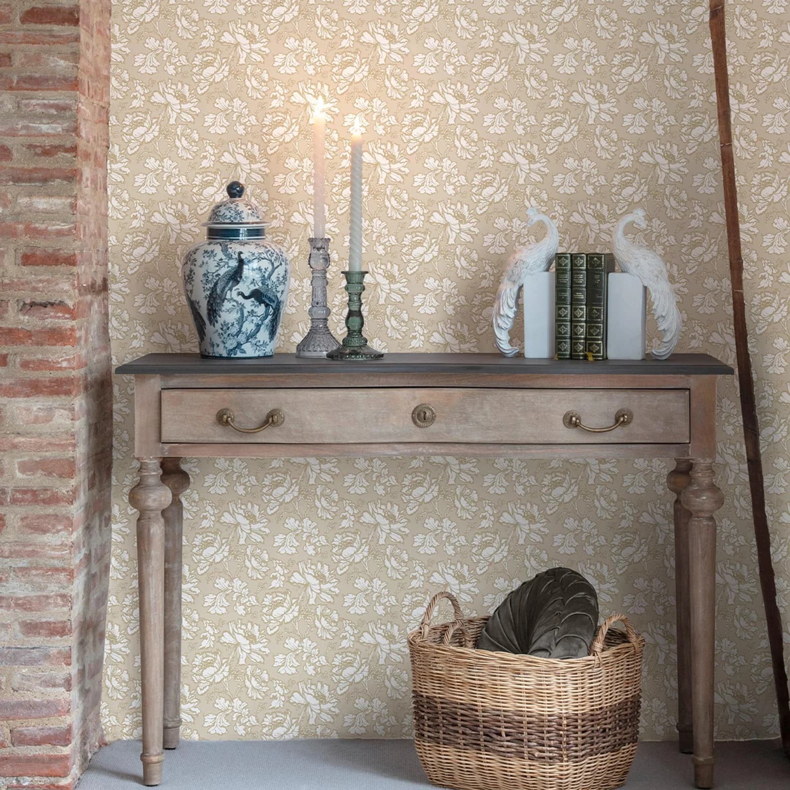 Vliestapete LAURA ASHLEY Tamara Gold Blumenmuster