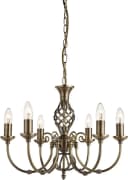 SEARCHLIGHT Kronleuchter Zanzibar 6Lt Pendant Antikmessing Bild 2