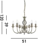SEARCHLIGHT Kronleuchter Zanzibar 6Lt Pendant Antikmessing Bild 3