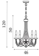 Kronleuchter Maypole 5-flammig Altmessing Bild 5