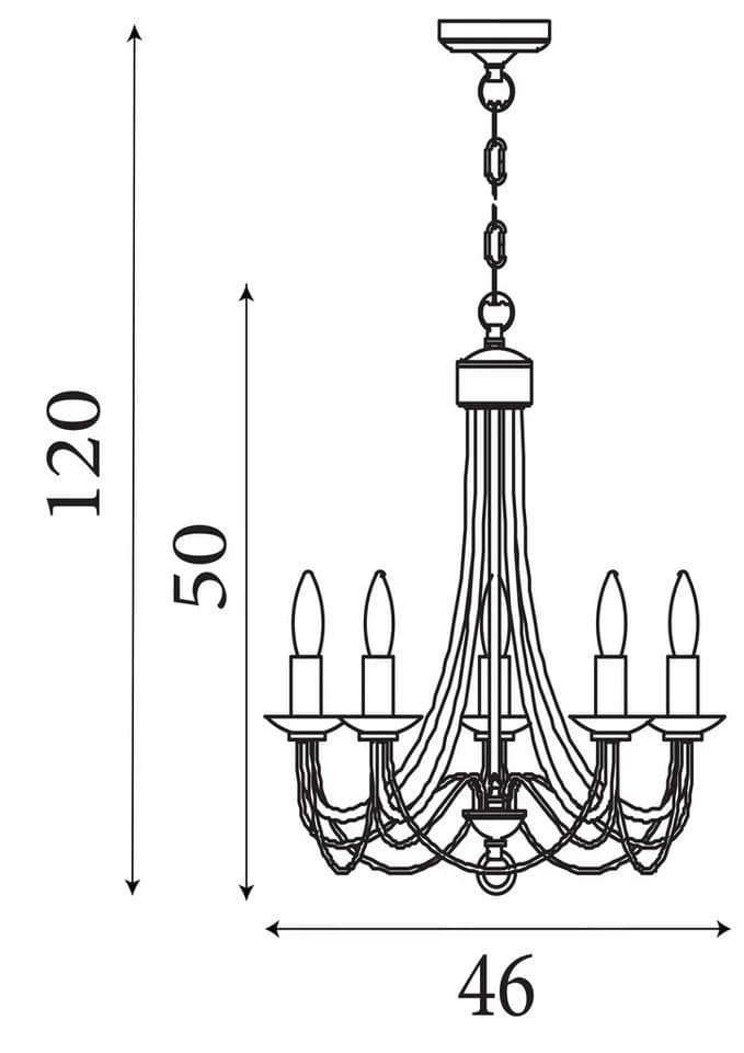 Kronleuchter Maypole 5-flammig Altmessing - Bild 5