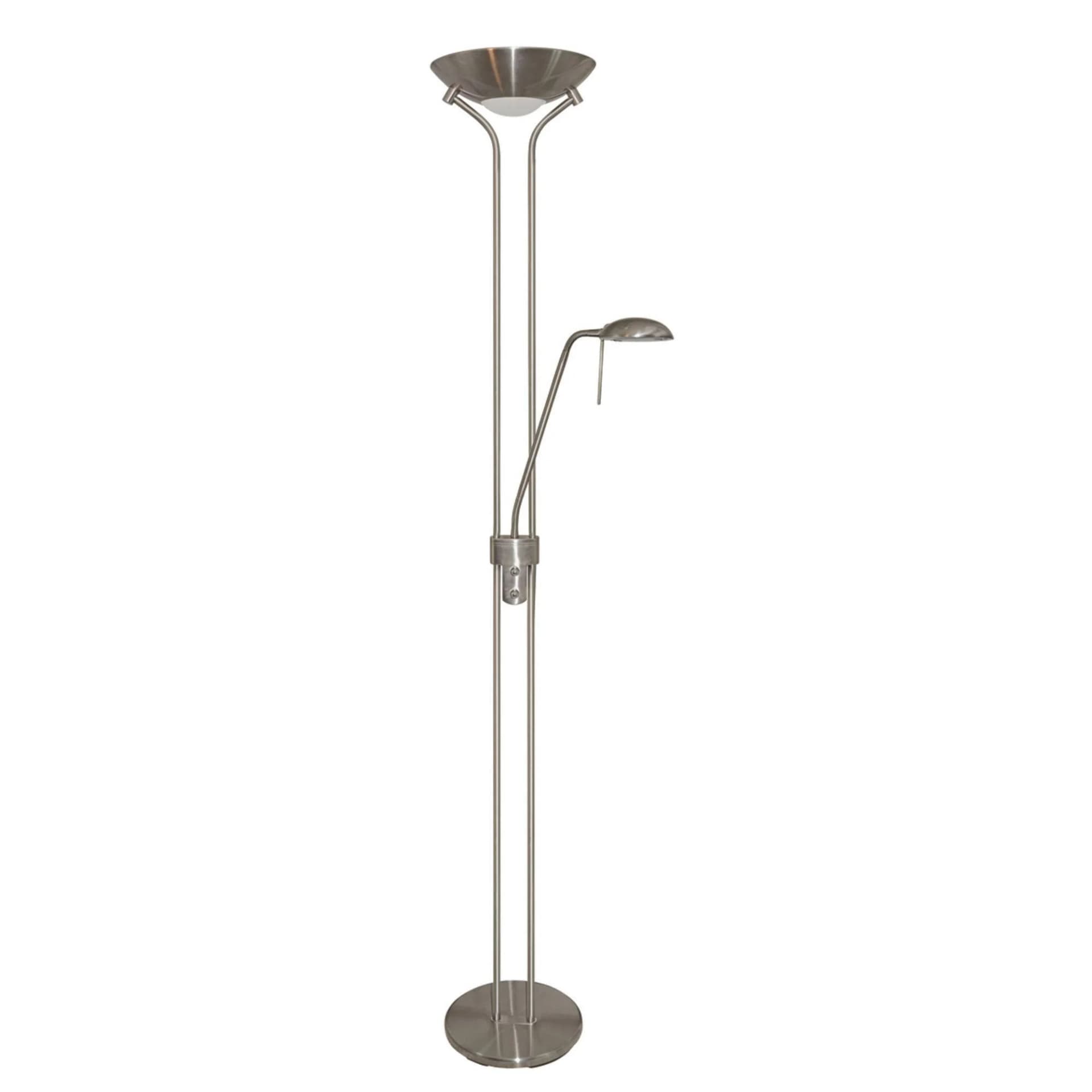 Searchlight Stehlampe Mutter-und-Kind Satin Silber Glas