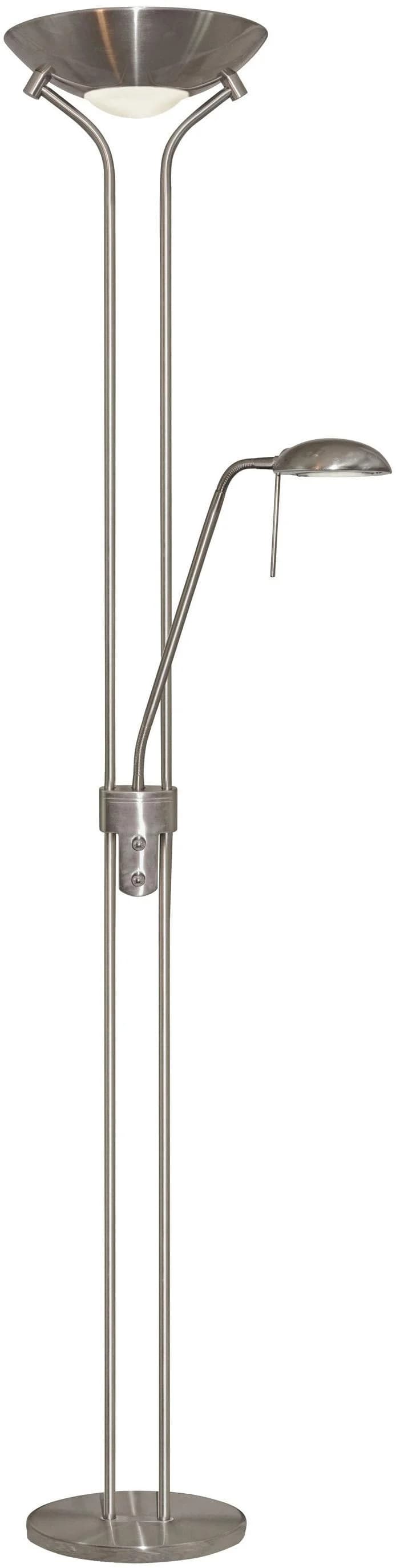 Searchlight Stehlampe Mutter-und-Kind Satin Silber Glas - Bild 2
