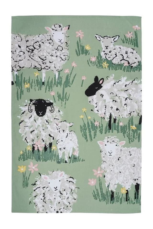 Ulster Weavers Geschirrtuch Woolly Sheep Grün 48x74 cm
