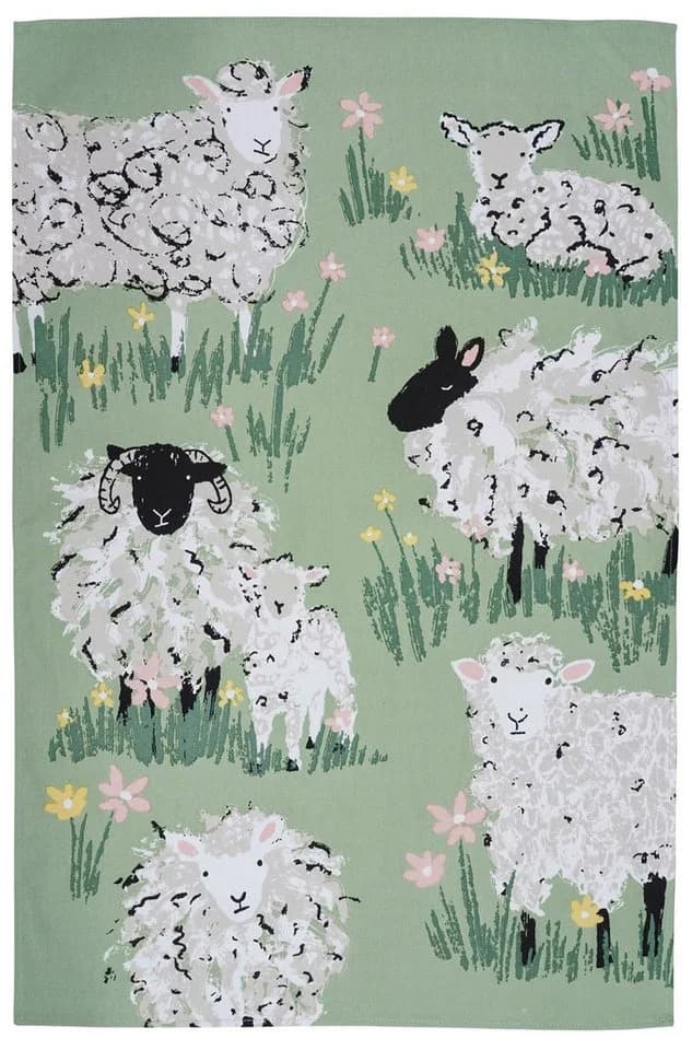 Ulster Weavers Geschirrtuch Woolly Sheep Grün 48x74 cm - Bild 2