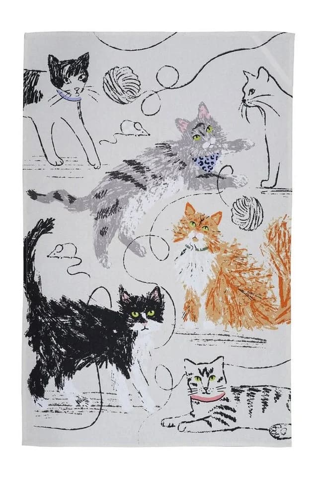 Ulster Weavers Geschirrtuch Feline Friends Grau 100% Baumwolle