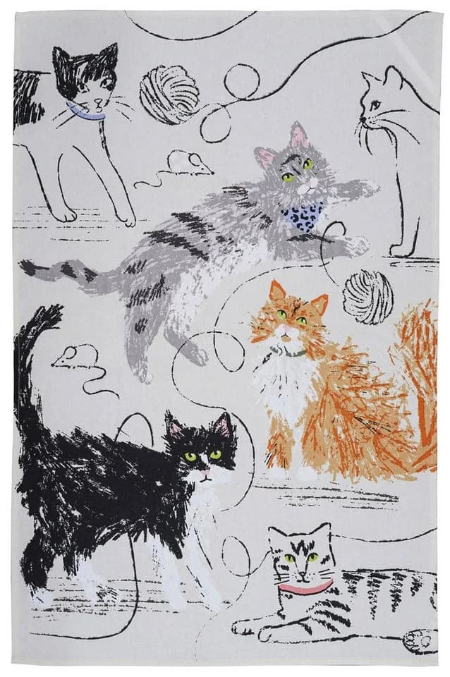 Ulster Weavers Geschirrtuch Feline Friends Grau 100% Baumwolle - Bild 2