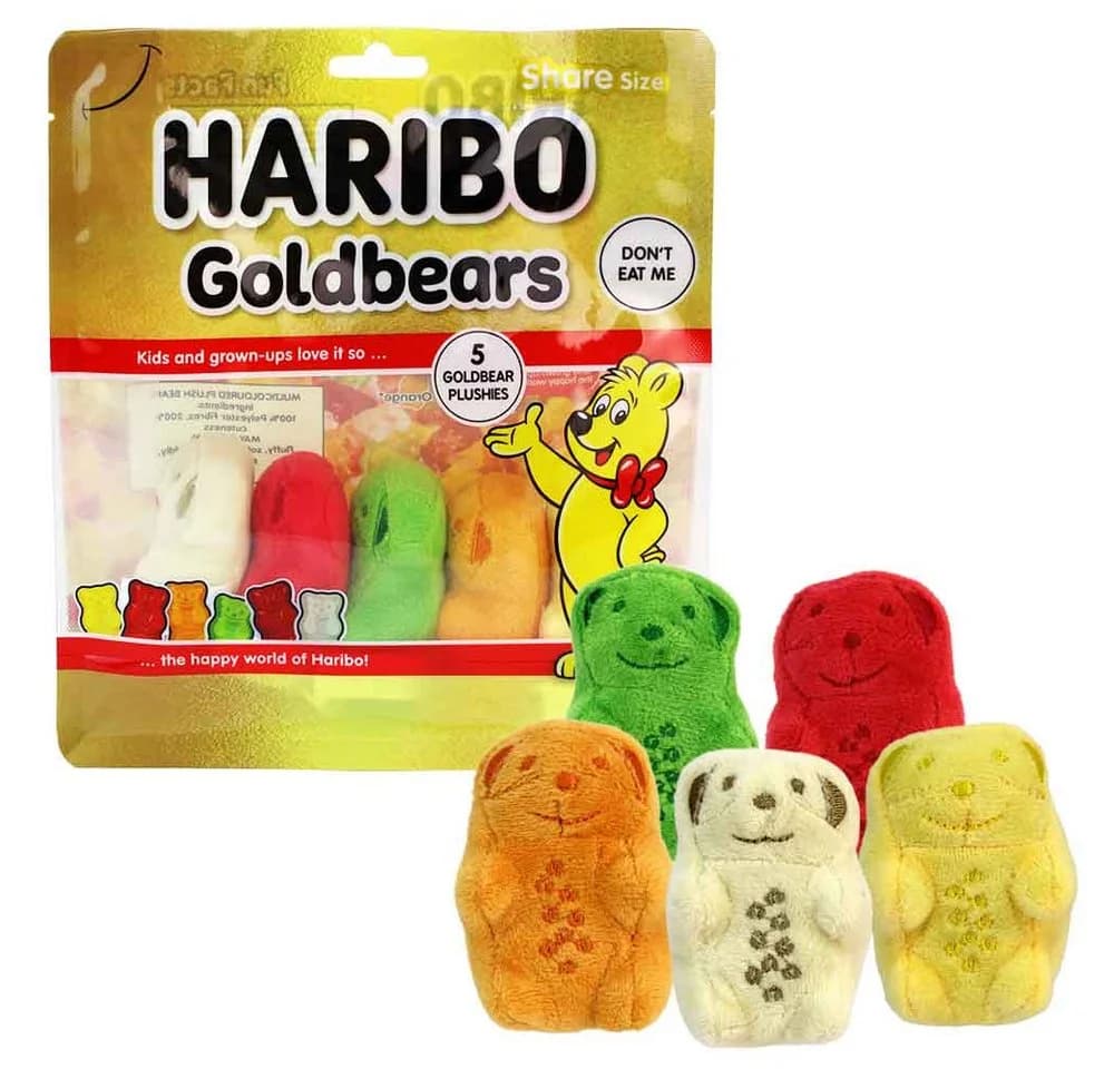 HARIBO Plüsch Goldbären Set 5-tlg. in Kunststoff-Beutel Bunt - Bild 2