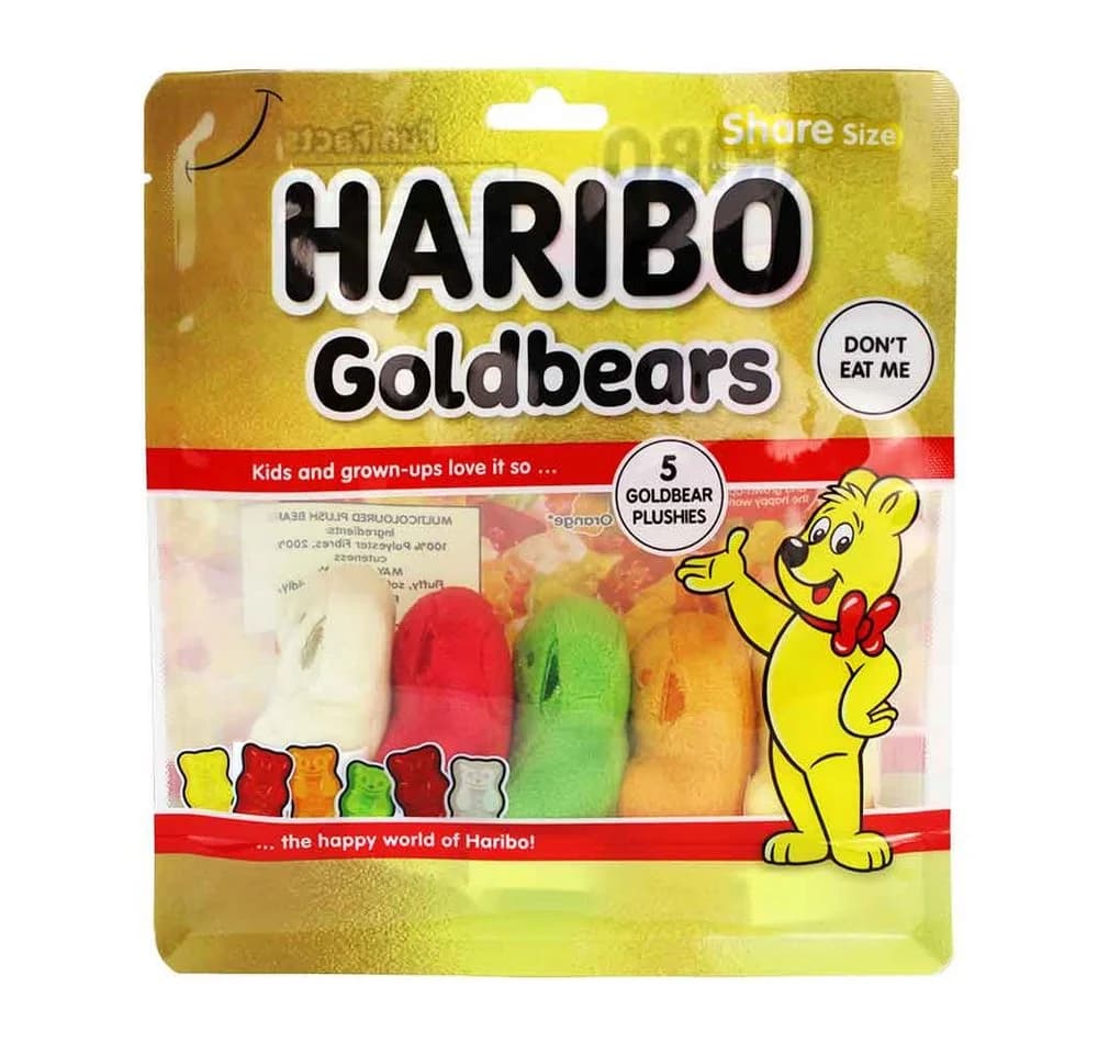 HARIBO Plüsch Goldbären Set 5-tlg. in Kunststoff-Beutel Bunt - Bild 5