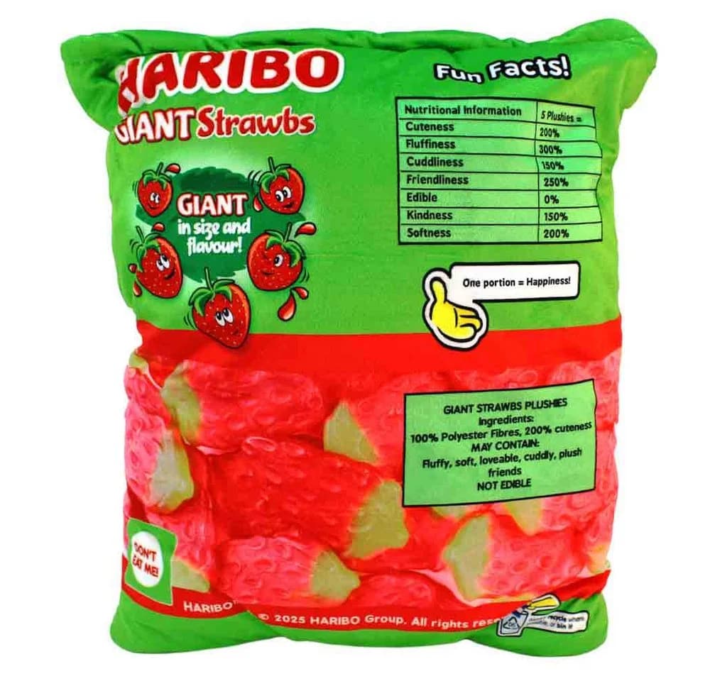 BEMIRO Haribo Tüte Plüsch XXL Erdbeer mit 5 Erdbeer-Plüschtieren - Bild 4