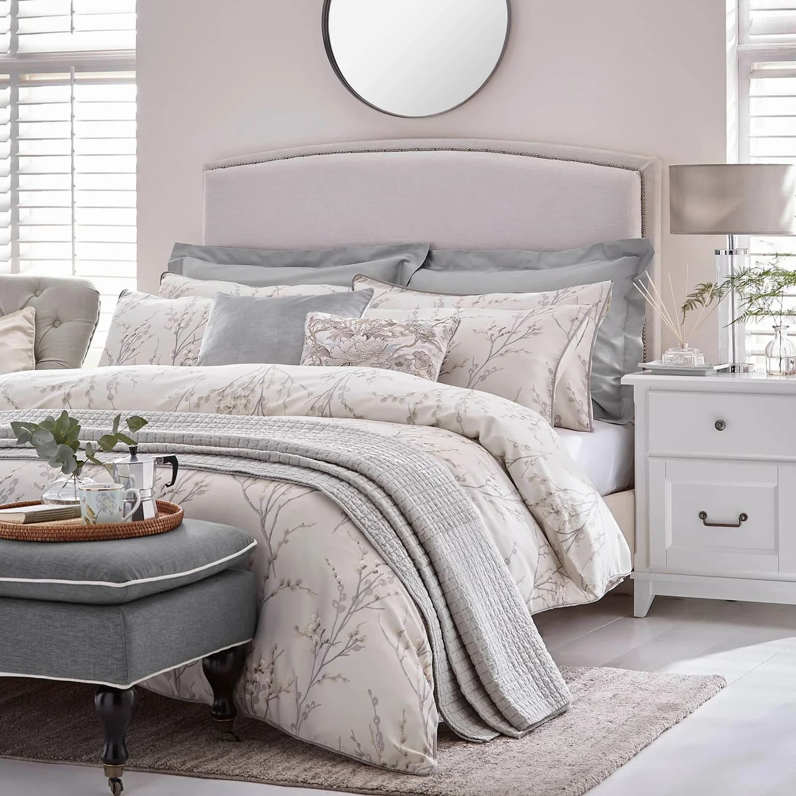 Laura Ashley Bettwäsche Pussy Willow Baumwoll-Satin Dove Grey