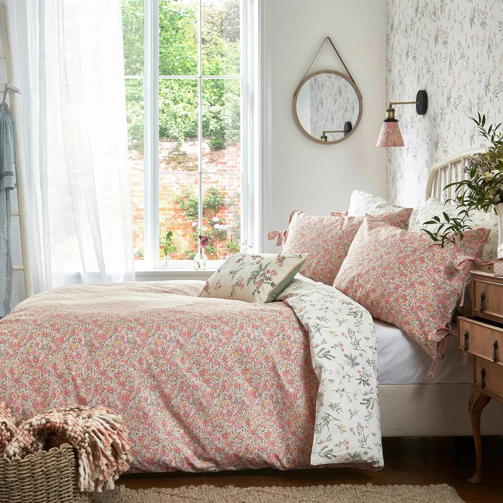 Wendebettwäsche LAURA ASHLEY Loveston Baumwoll Satin Pink Floral