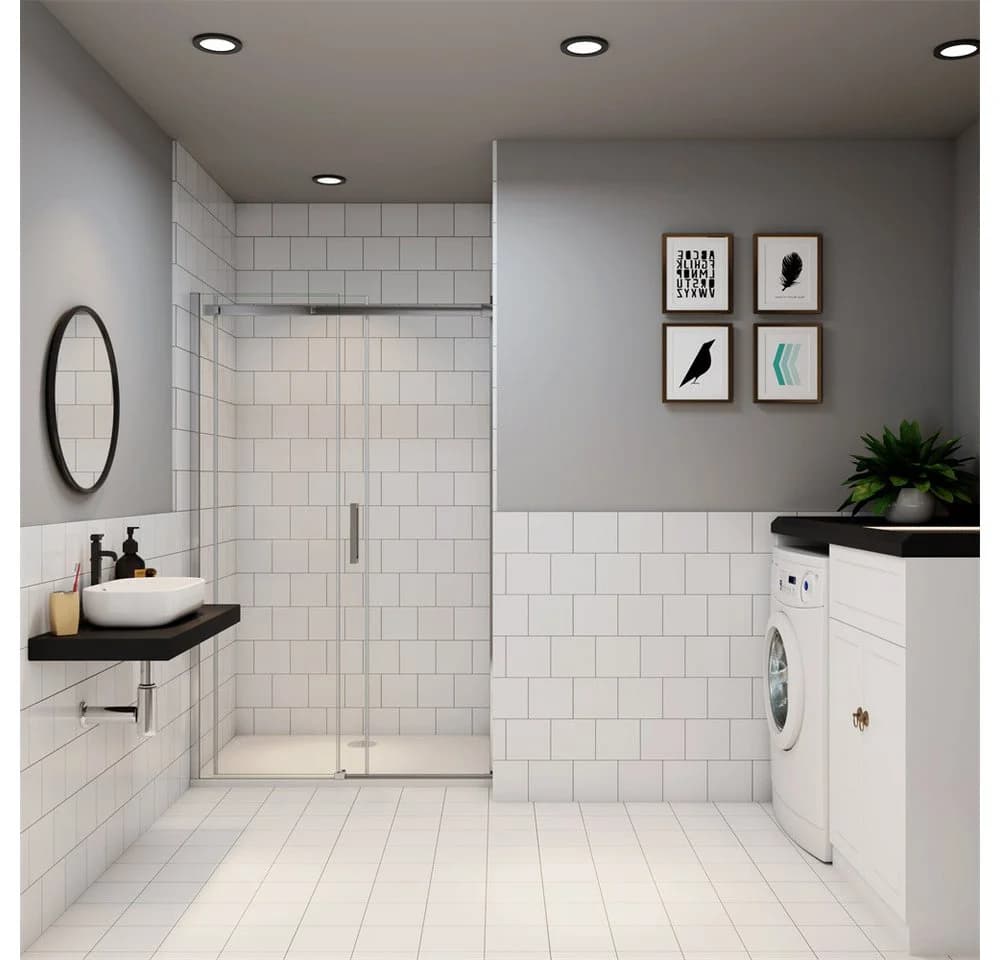 AICA Duschtür 100x195cm 8mm Nano ESG Glas Chrom