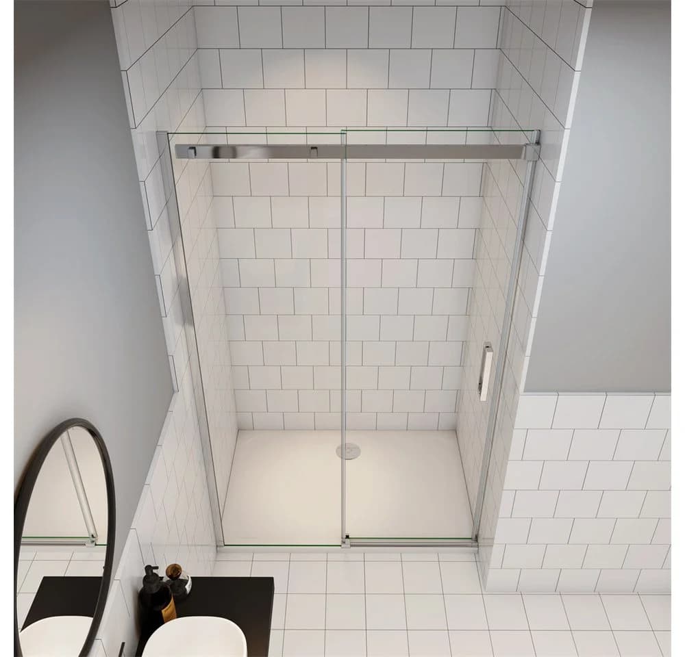 AICA Duschtür 100x195cm 8mm Nano ESG Glas Chrom - Bild 5