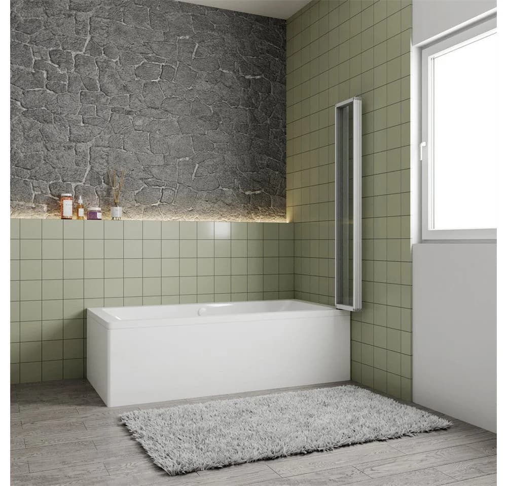 Duschparadies Badewannenfaltwand 4mm ESG Klarglas Weiß - Bild 4