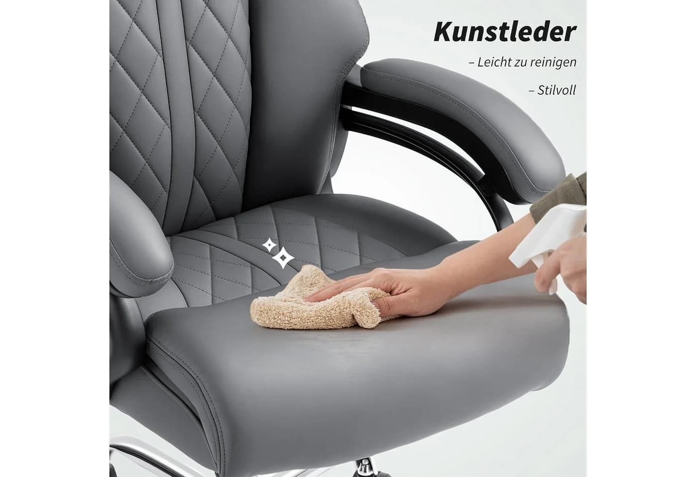 ibettertec Chefsessel Schwarz PU-Leder Ergonomisch - Bild 3