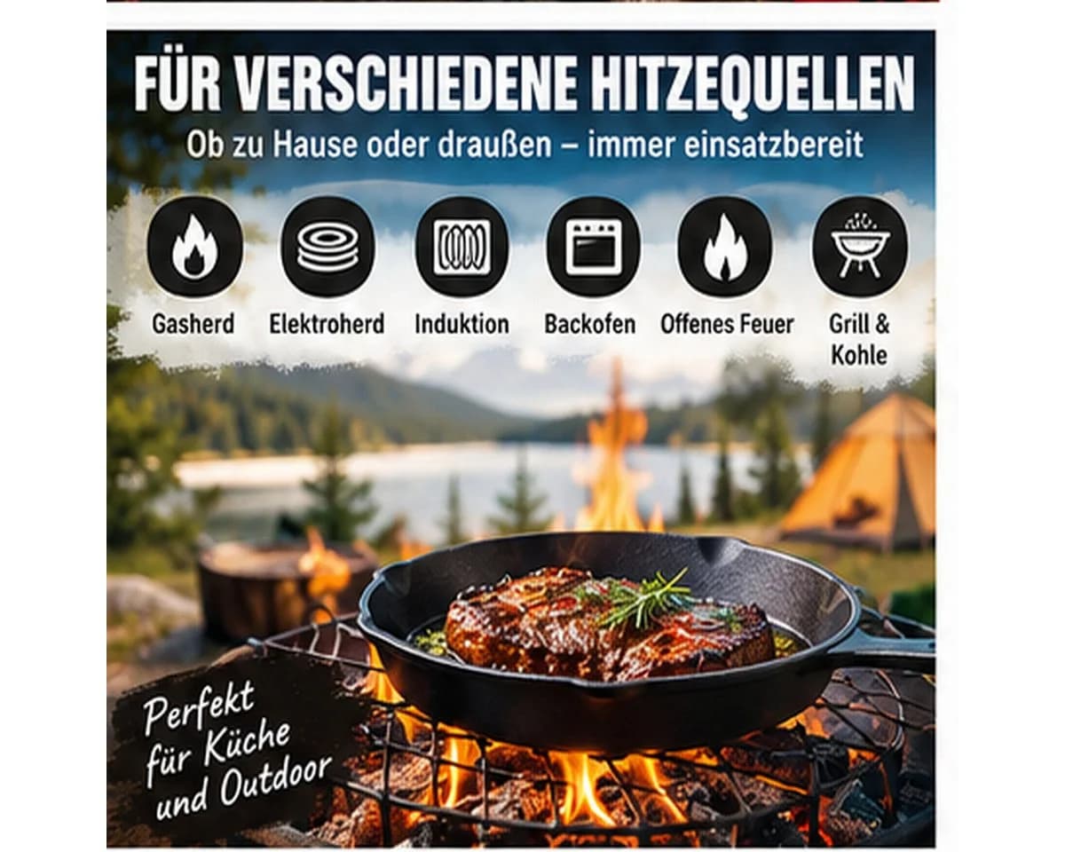 Fyrove Gusseisen Pfannen-Set 3-teilig mit Ausguss - Bild 4