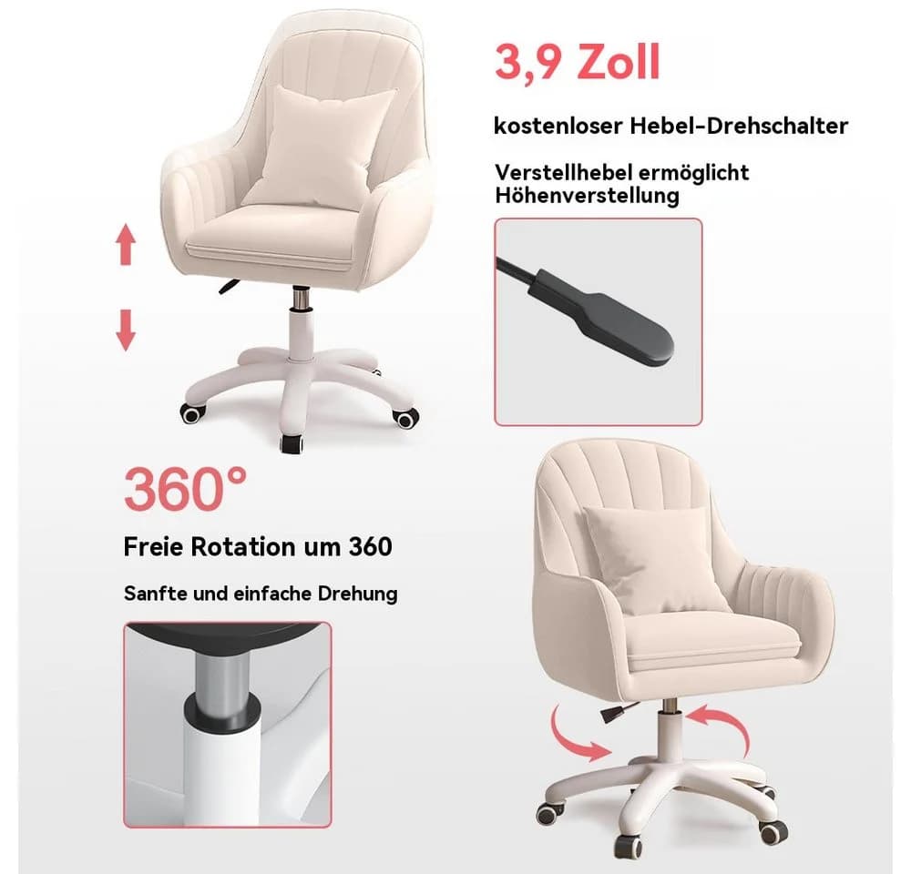HDHNBA Bürostuhl höhenverstellbar mit mittlerer Rückenlehne - Bild 5