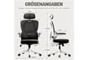 HDHNBA Ergonomischer Bürostuhl Netzgewebe Weiß/Schwarz mit Kopfstütze Bild 1