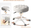 HDHNBA Drehhocker Grau, höhenverstellbar mit Rollen Bild 4