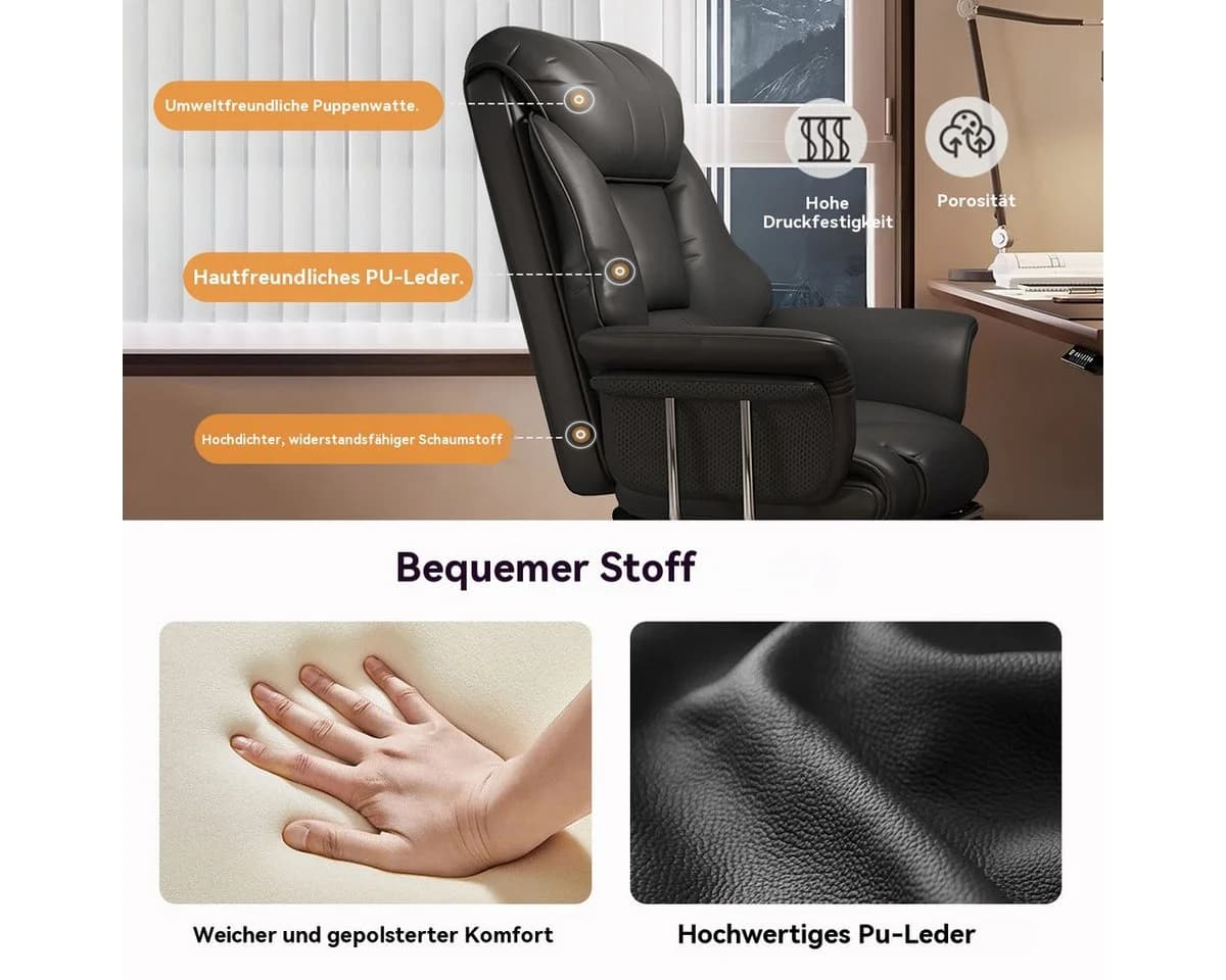 HDHNBA Chefsessel PU-Leder extra breit höhenverstellbar - Bild 5