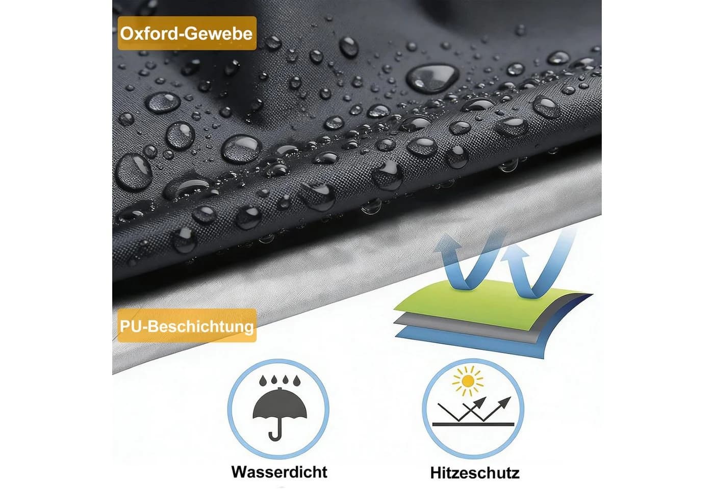 Mutig Schutzhülle Hängesessel Schwarz Wasserdicht UV-beständig - Bild 4
