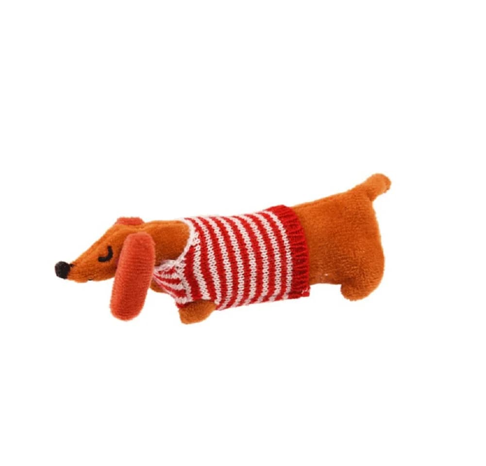 Rex London Mini Kuscheltier Dackel mit Schlafsack in Geschenkbox