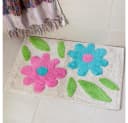 Rex London Badematte Blumen Grün-Pink Baumwolle Bild 1